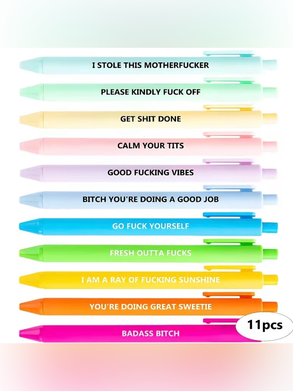Funny Pens - Set of 11! 🌈🤭